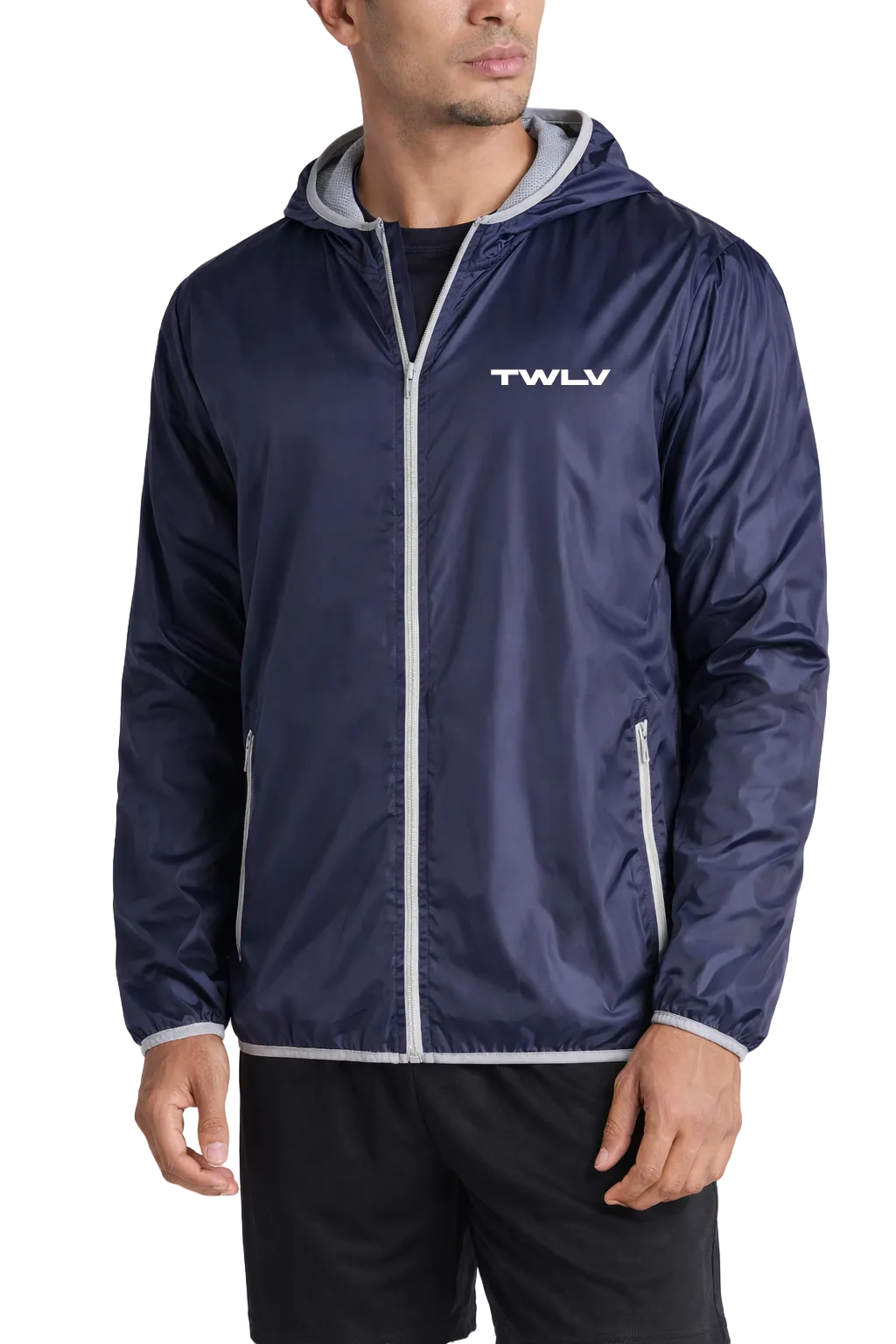 TWLV Lightweight Windbreaker Zip Top – Navy
